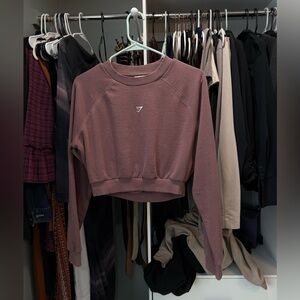 Gymshark Mauve Soft Pink Long Sleeve Crop Top Small